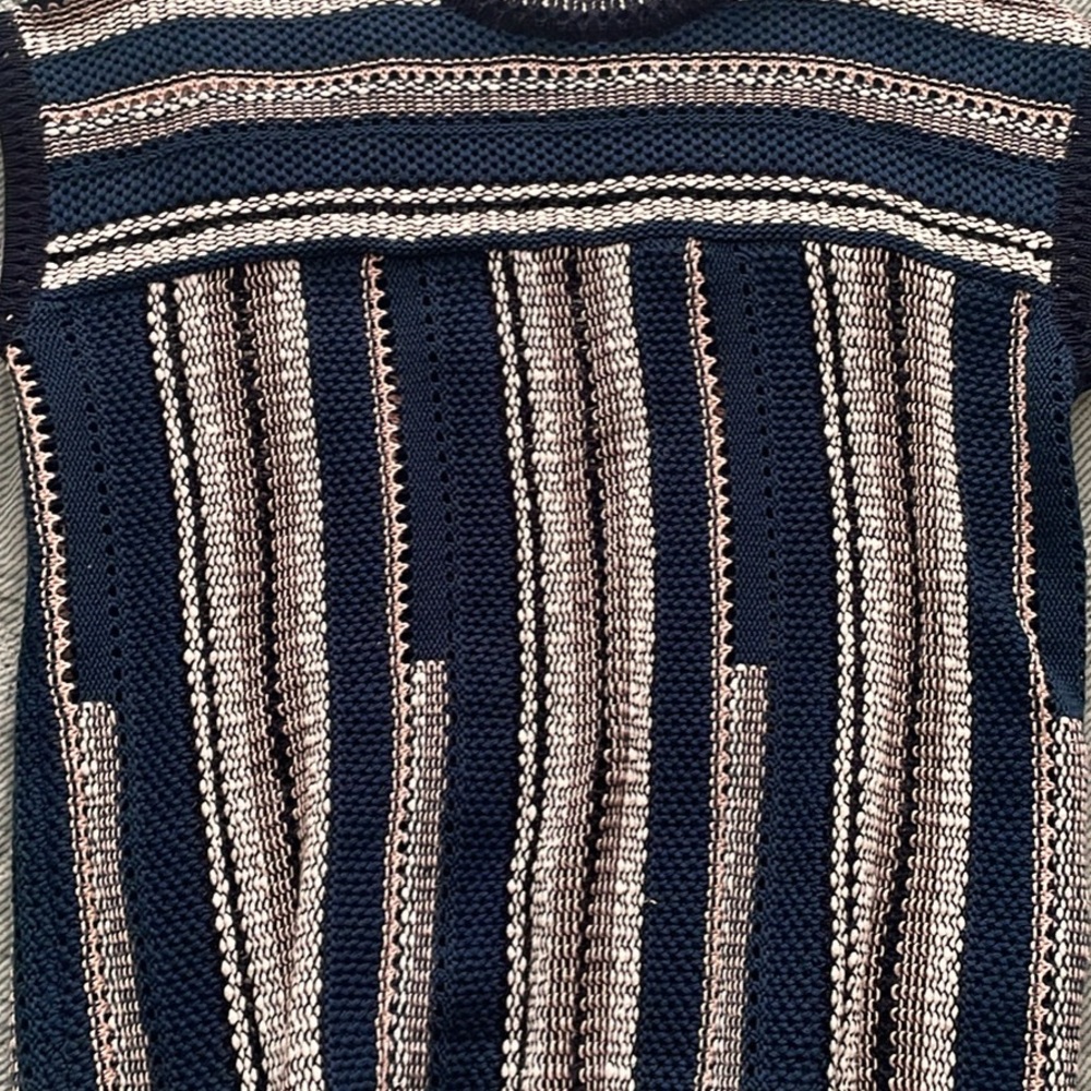 Tory Burch Navy and Light Pink Knit Top